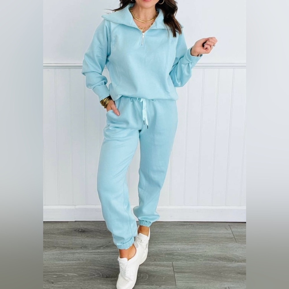 Dear Scarlett Get Comfy Quarter Zip Top and Jogger Pant Set